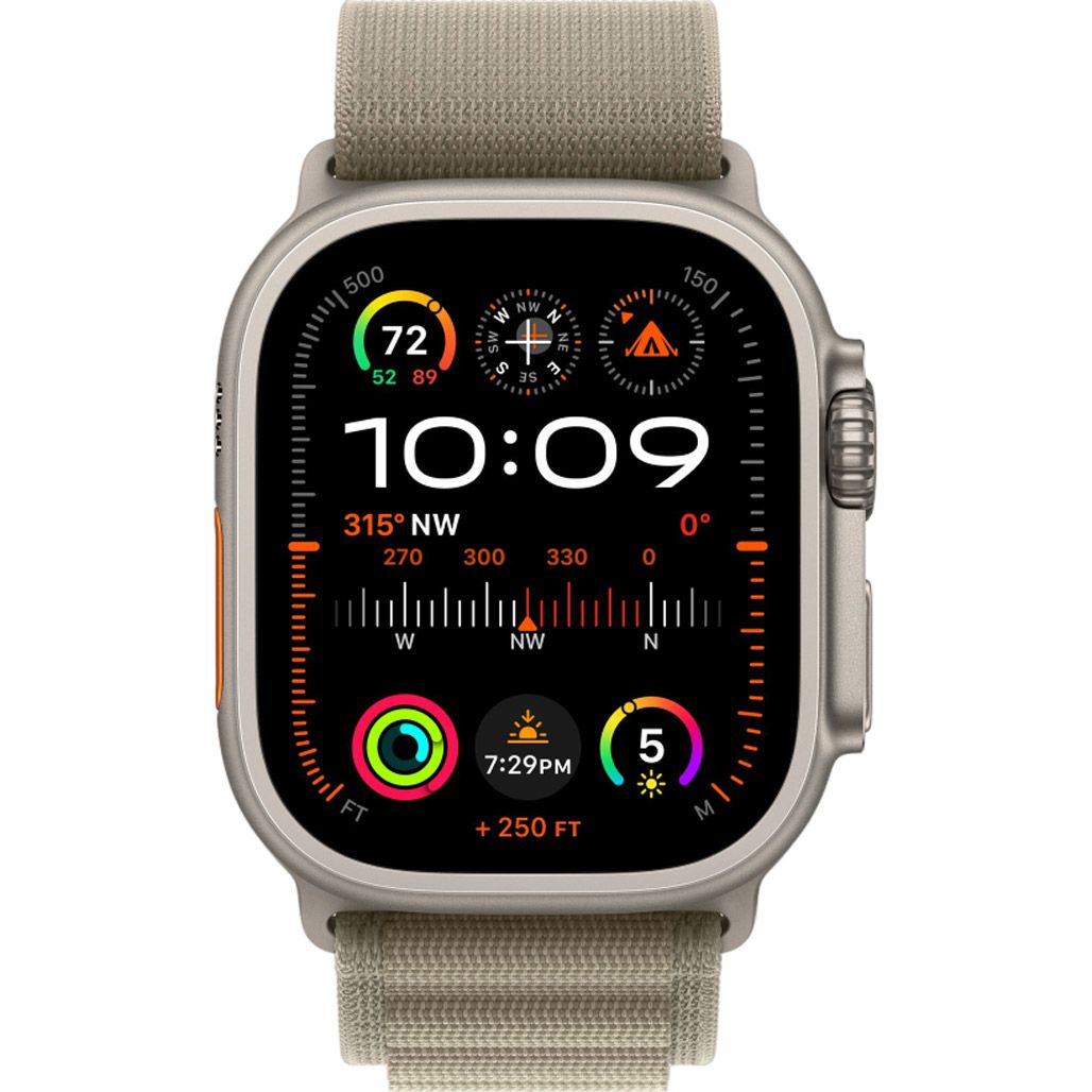 Смарт-годинник Apple Watch Ultra 2 Titanium Case with Olive Alpine Loop Small