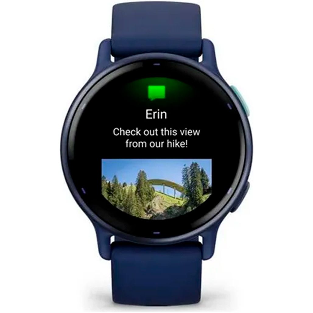 Смарт-годинник Garmin Vivoactive 5 Metallic Navy Aluminum Bezel with Navy Case and Silicone Band (010-02862-12)