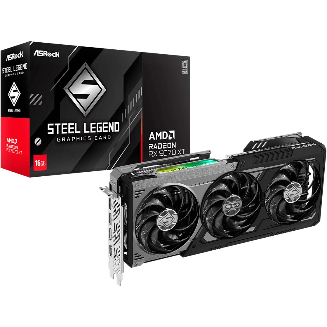 

Відеокарта ASRock Radeon RX 9070 XT Steel Legend Dark 16GB (RX9070XT SLD 16G) UA