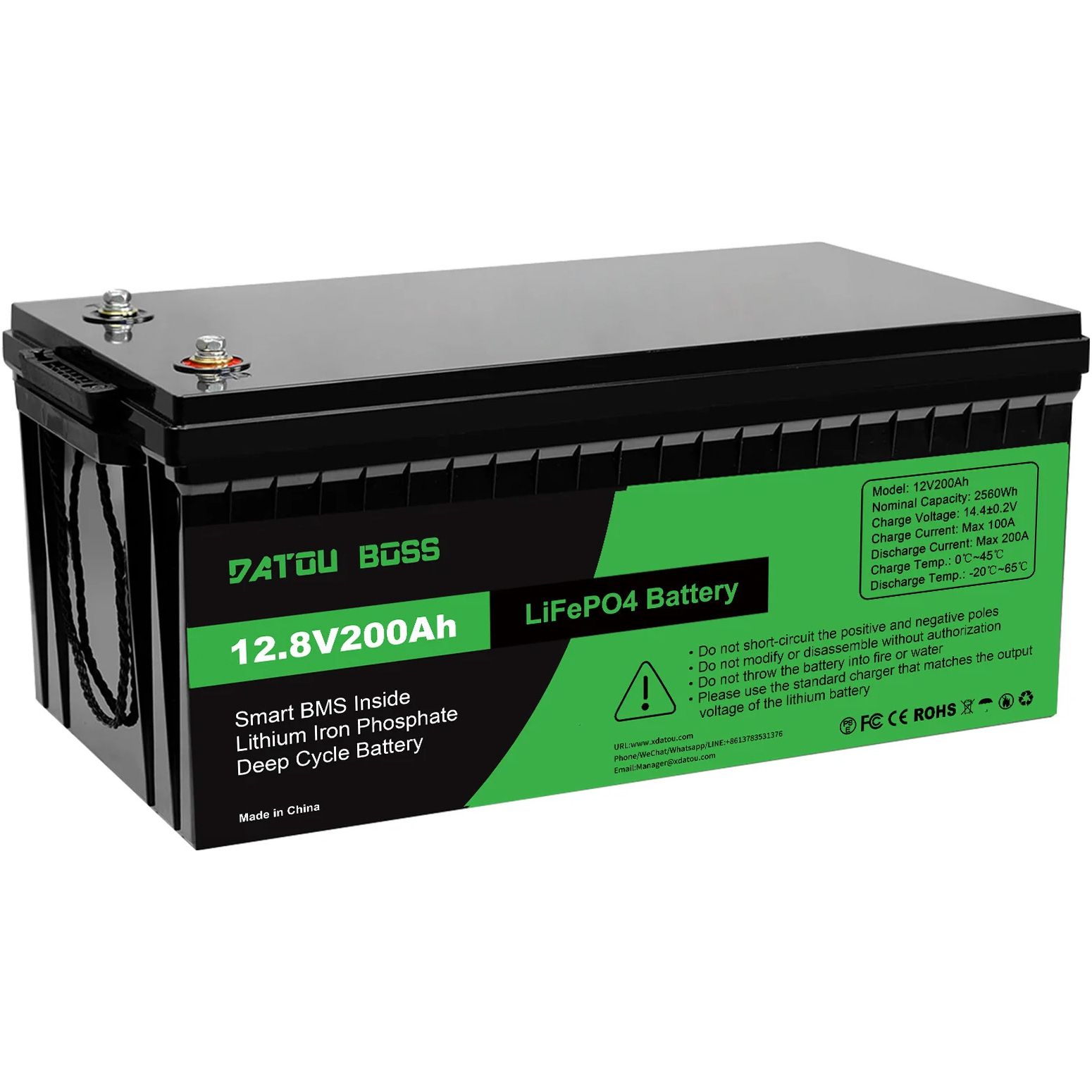 

Аккумулятор DATOU BOSS LiFePO4 12V (12.8V/200Ah/2560Wh) (SP-DT-12V200A-A01-EU)