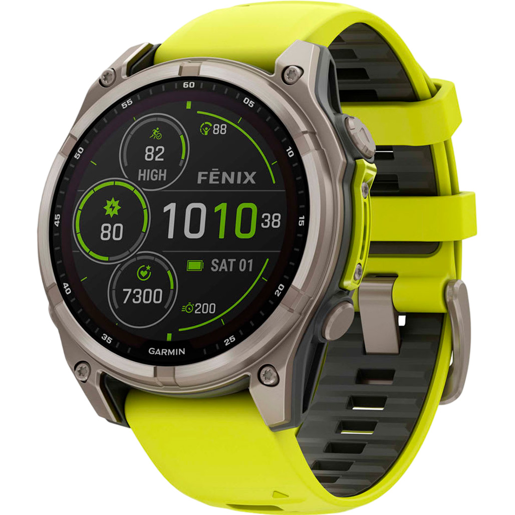 

Смарт-годинник Garmin Fenix 8 Solar Sapphire 47mm Titanium with Amp Yellow/Graphite Silicone Band (010-02906-21)