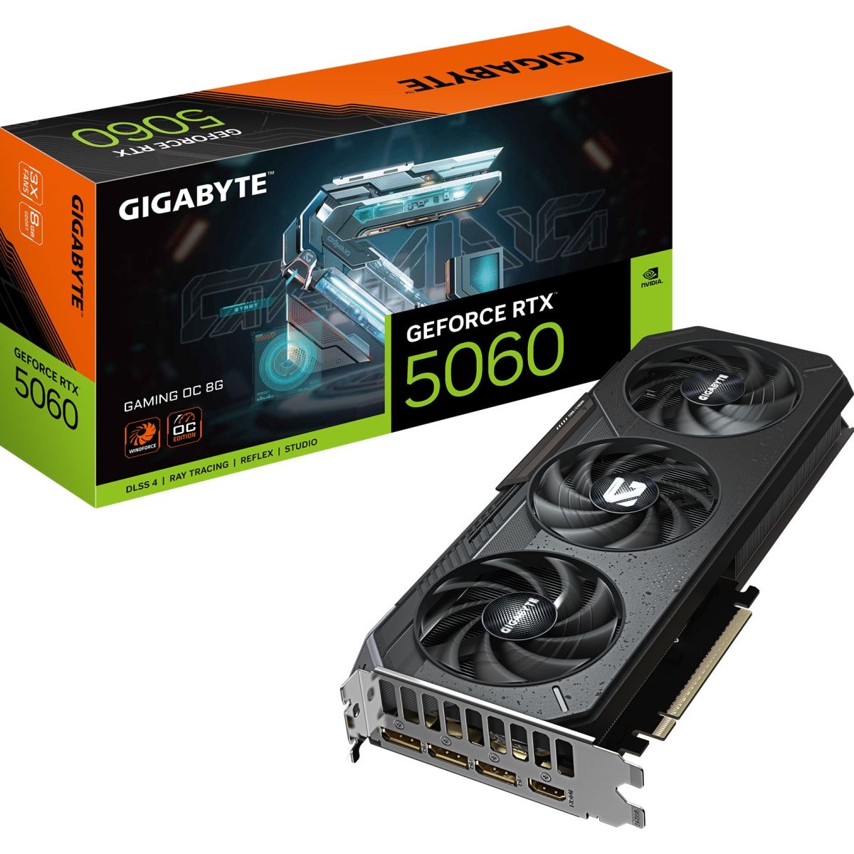 

Видеокарта Gigabyte GeForce RTX 5060 Gaming OC 8G (GV-N5060GAMING OC-8GD) EU