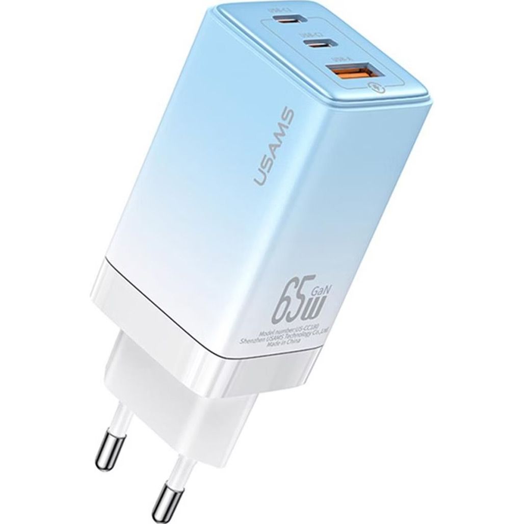 

Мережевий зарядний пристрій Usams US-CC180 65W Gradient Blue