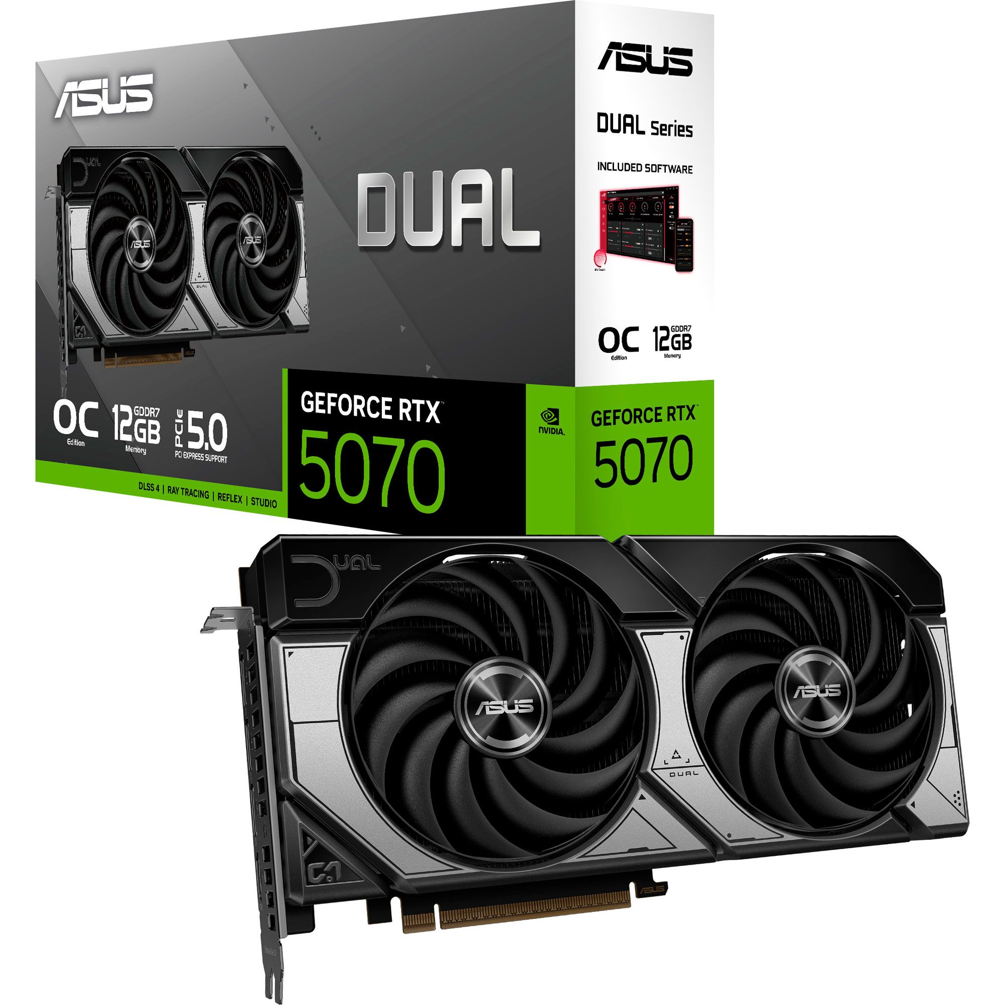 

Видеокарта Asus Dual GeForce RTX 5070 12GB OC Edition (DUAL-RTX5070-O12G) UA