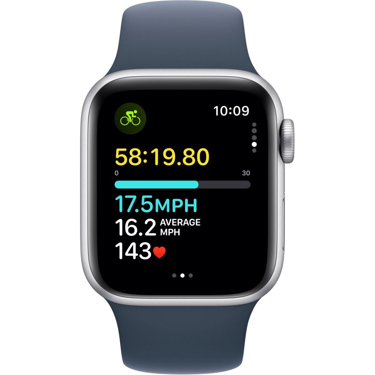 Смарт-годинник Apple Watch SE 2 GPS 40mm Silver Aluminium Case with Storm Blue Sport Band M/L (MRE23)