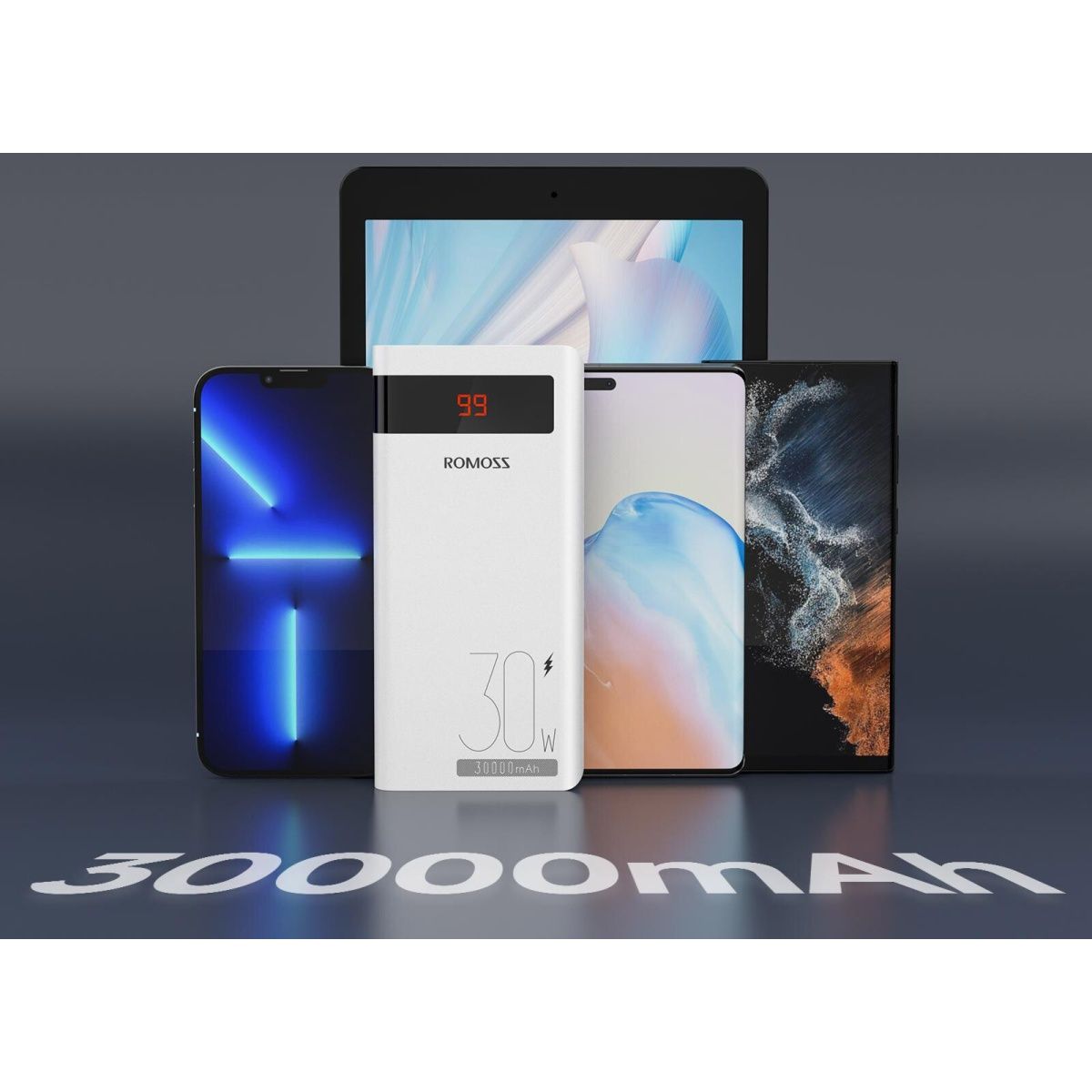 Зовнішній акумулятор Romoss Sense 8PS Pro 30000mAh 30W White (PHP30-892-1133H)