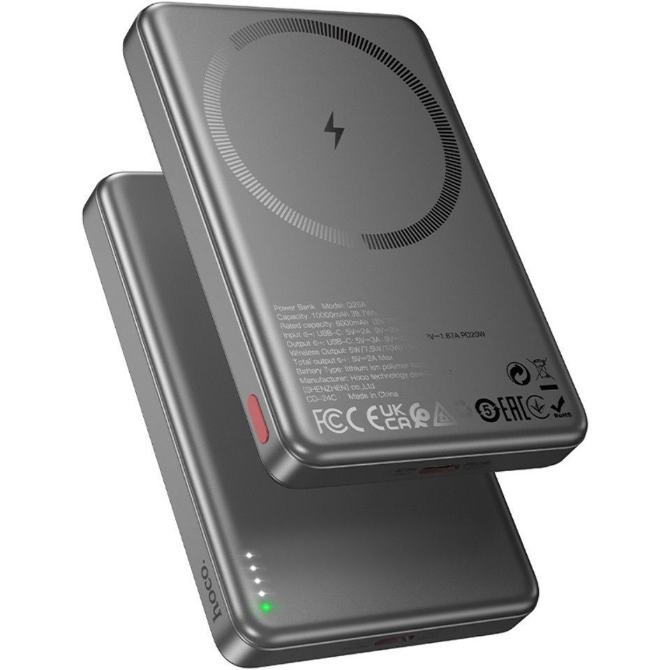 Зовнішній акумулятор Hoco Q26A Joy MagSafe 10000 mAh 20W Metal Gray 