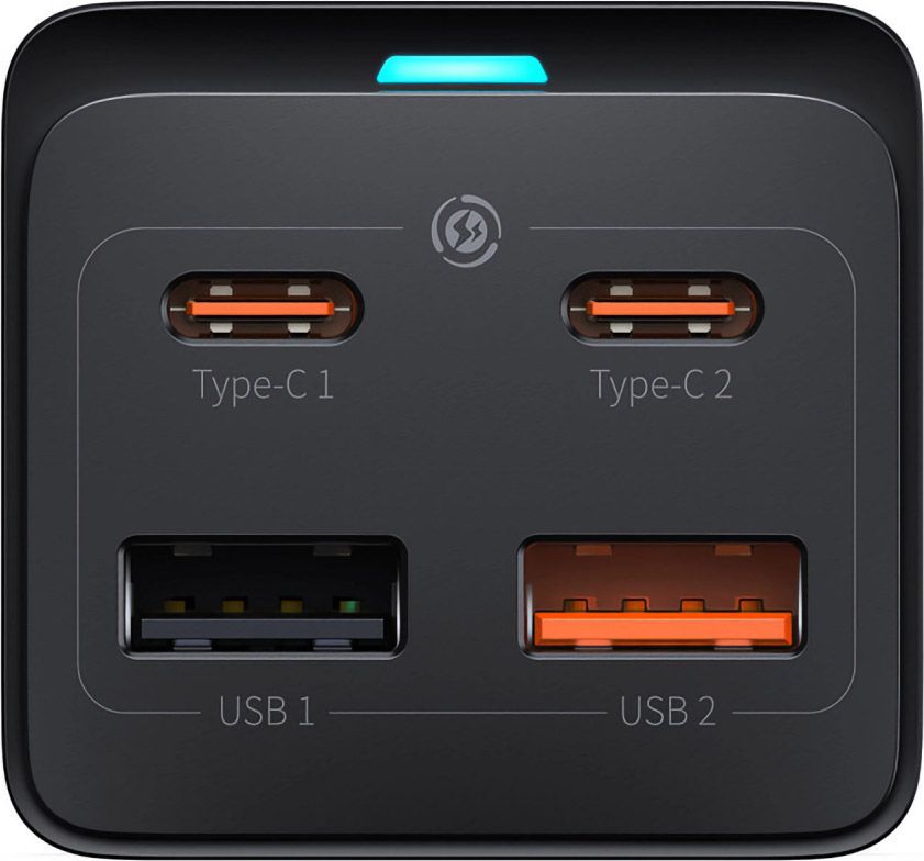 Мережевий зарядний пристрій Baseus GaN3 Pro Desktop Powerstrip 65W + Cable USB-C to USB-C Black (PSZM000901)