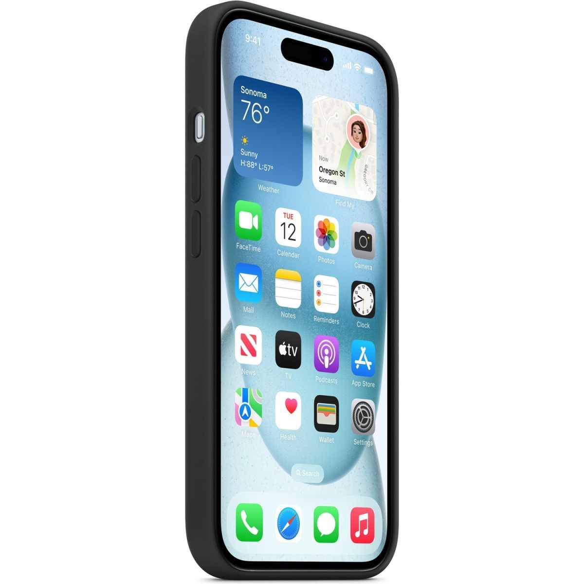 Чохол Silicone Case with MagSafe для Apple iPhone 15 Storm Black ААА