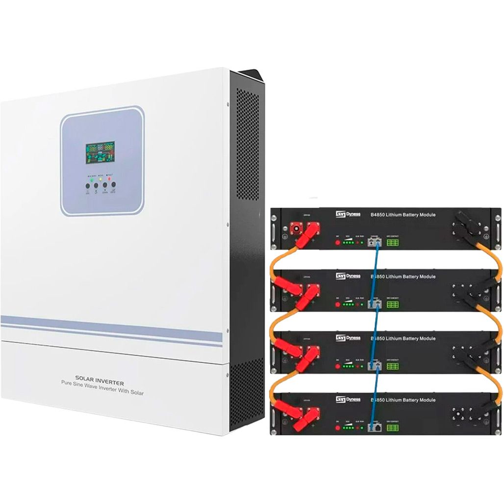 

Гібридний сонячний інвертор Techfine GA-11048JMH + 4 x акумулятор Dyness B4850 LiFePO4 2400Wh