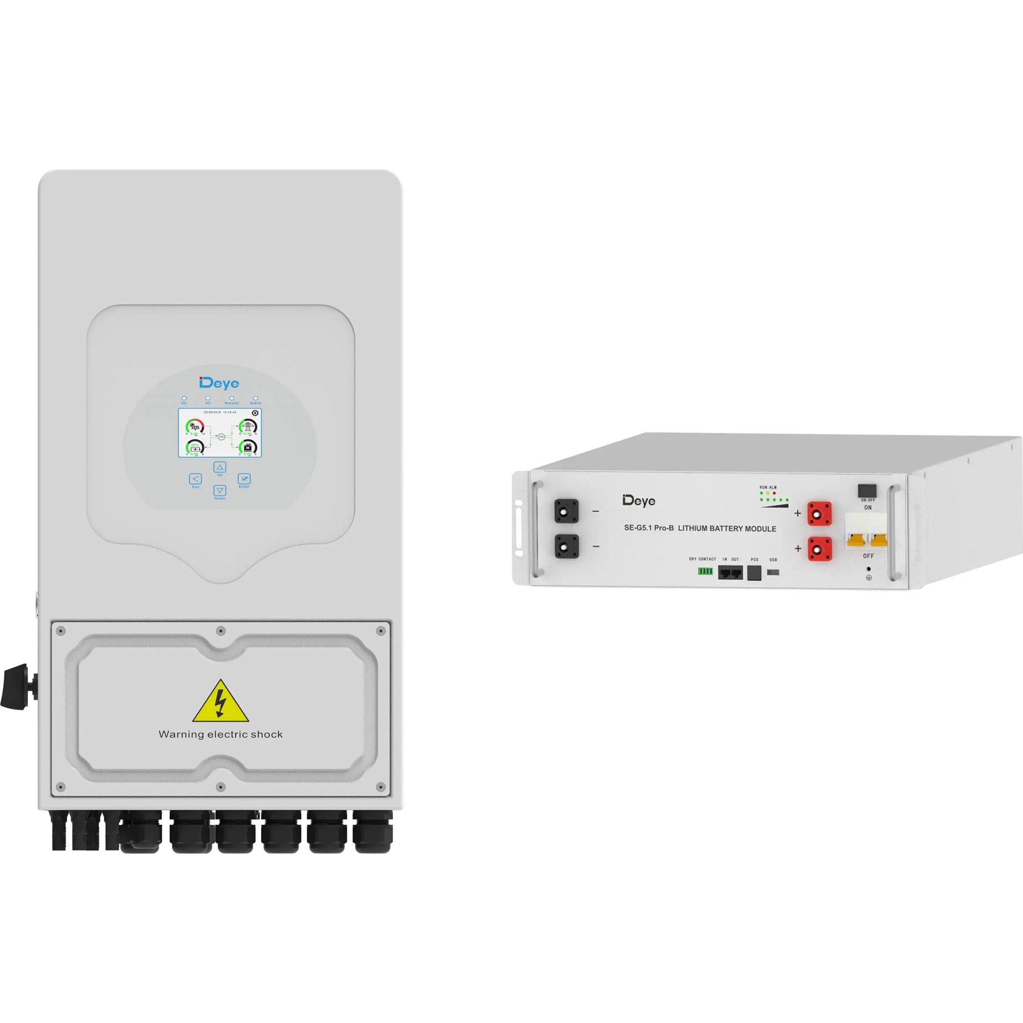 

Система хранения энергии Deye SUN-5K-SG05 5kW + АКБ SE-G5.1 Pro-B 5.1kWh (51.2V/100Ah/5120Wh)