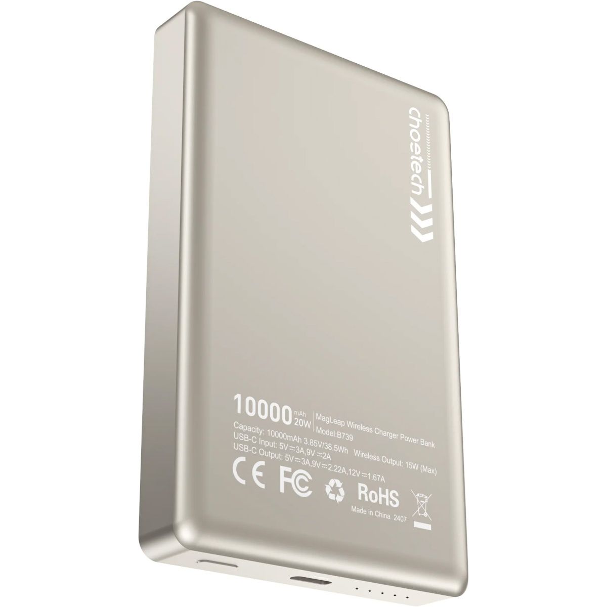 Зовнішній акумулятор Choetech B739-WH 10000mAh 20W White