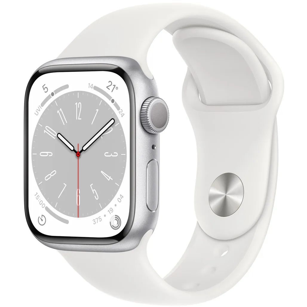 

Смарт-годинник Apple Watch Series 8 41mm Silver Aluminum Case with White Sport Band M/L (MP6M3)
