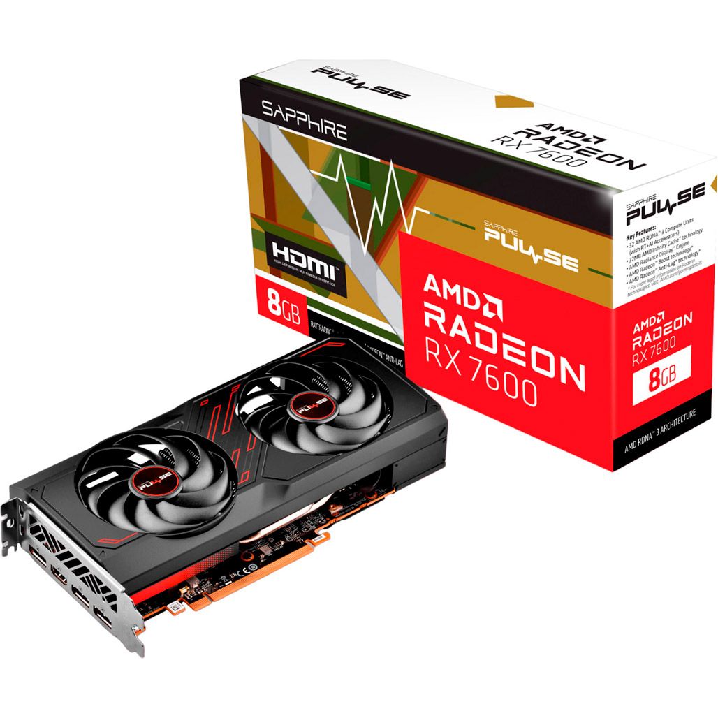 

Видеокарта Sapphire Pulse AMD Radeon RX 7600 8GB (11324-01-20G)