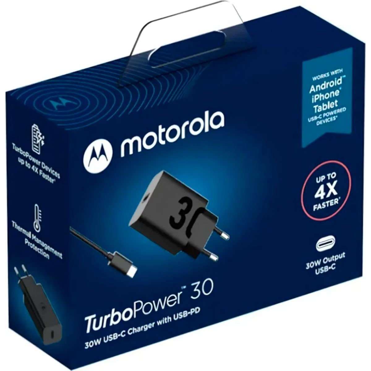 Мережевий зарядний пристрій Motorola TurboPower 30W + Сable Type-C to Type-C Black (SJMC302)