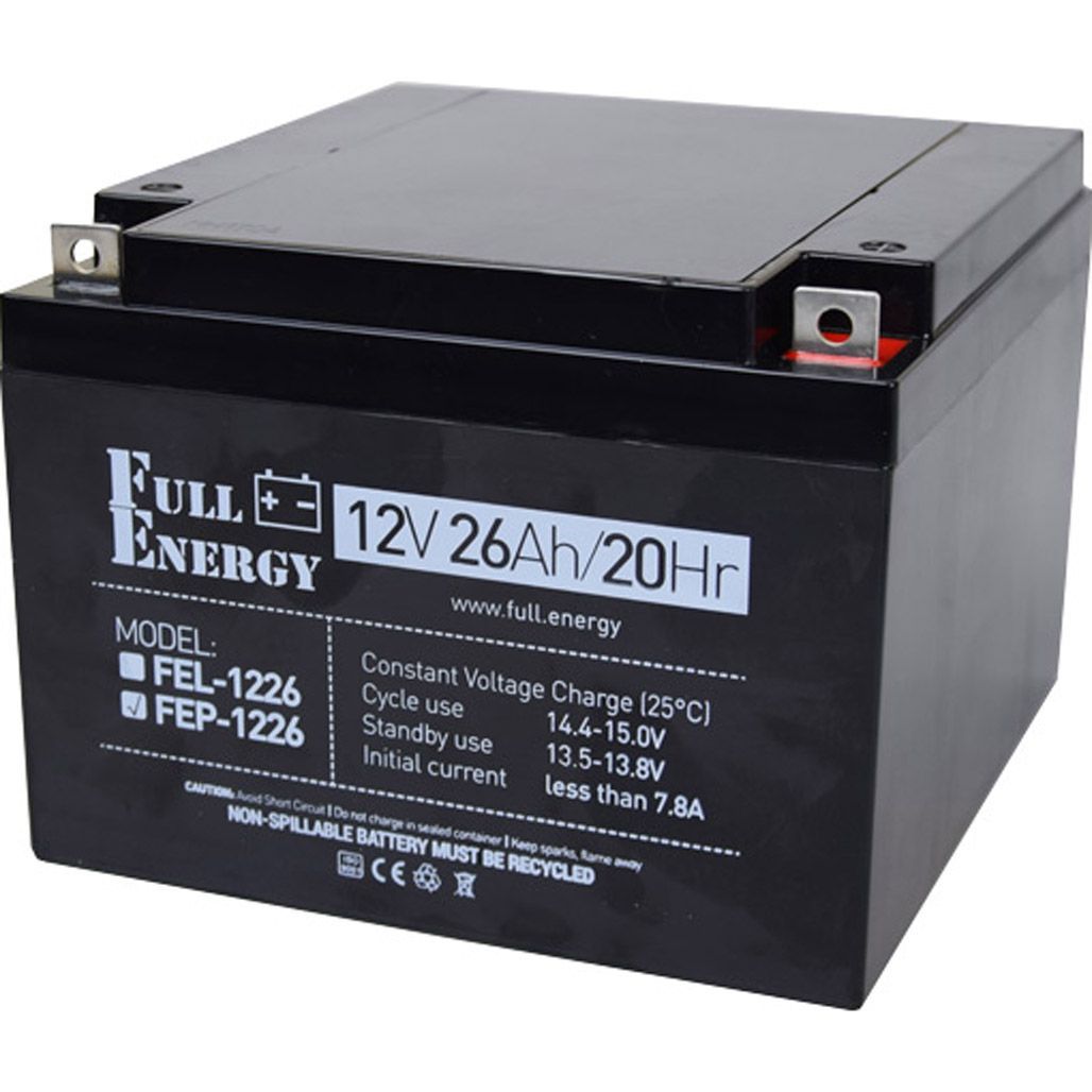 

Аккумулятор Full Energy FEP-1226 AGM 12V (12V/26Ah/312Wh)
