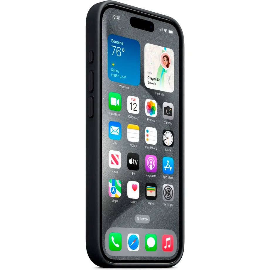 Чохол Apple FineWoven Case with MagSafe для iPhone 15 Pro Black AAA