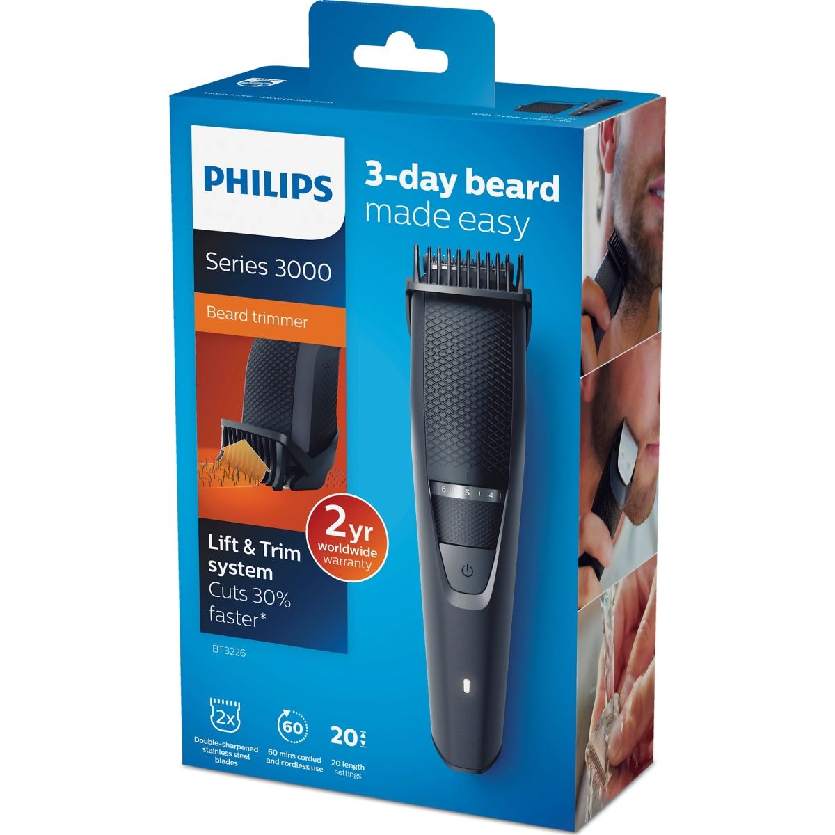 Тример для бороди та вусів Philips Beardtrimmer Series 3000 BT3226/14