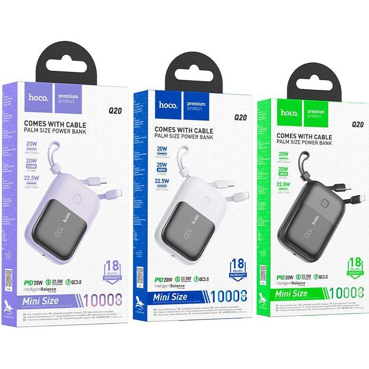 Зовнішній акумулятор Hoco Q20 Fountain 10000mAh 22.5W Purple