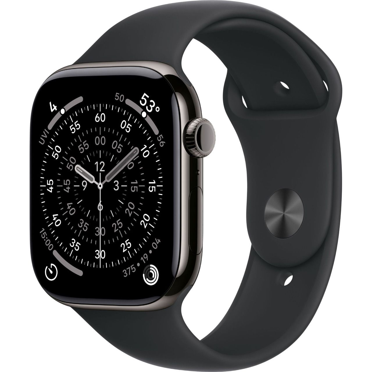 

Смарт-часы Apple Watch Series 11 GPS + Cellular 46mm Slate Titanium Case with Black Sport Band M/L (MFD24)