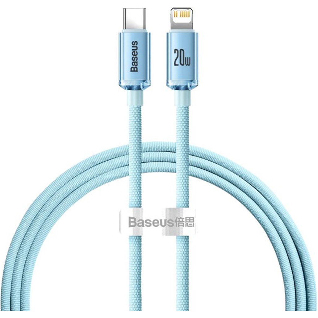 Кабель Baseus Crystal Shine Series USB-C to Lightning 20W 1.2m Sky Blue (CAJY001303)