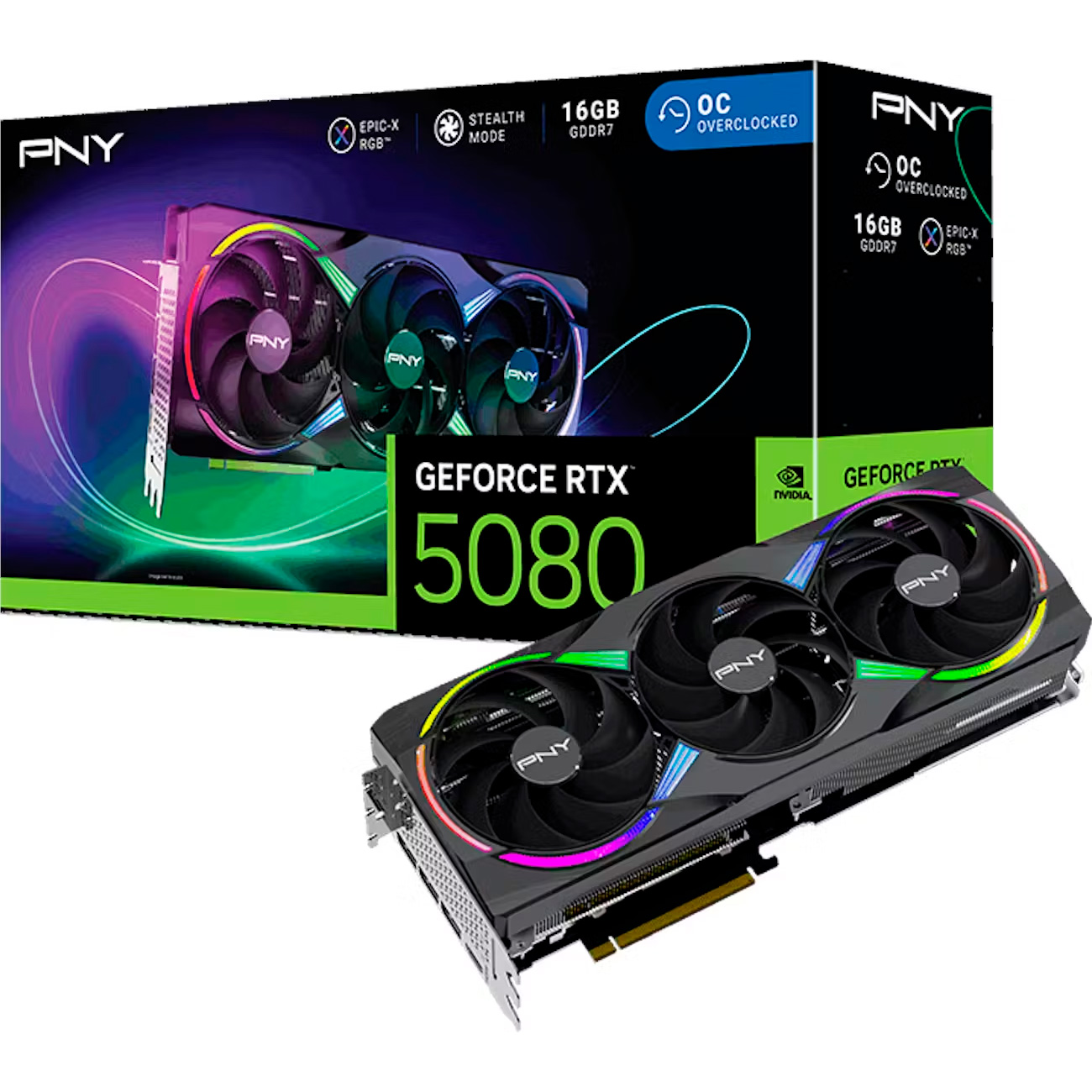 

Відеокарта PNY GeForce RTX 5080 ARGB EPIC-X RGB OC 16GB (VCG508016TFXXPB1-O) UA