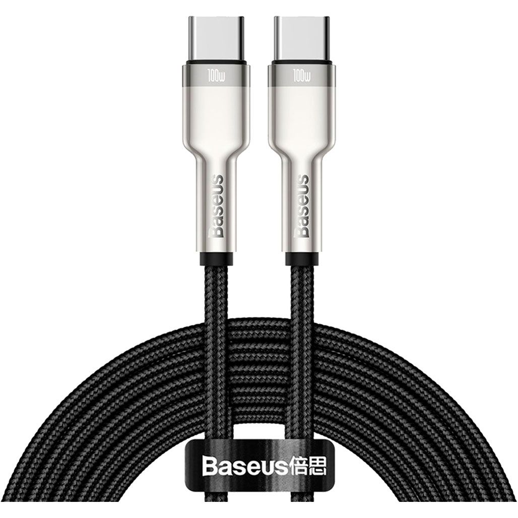 Кабель Baseus Cafule Metal USB-C to USB-C 100W 2m Black (CATJK-D01)