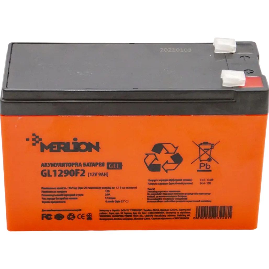 

Акумулятор Merlion GL1290F2 GEL 12V (12V/9Ah/108Wh)