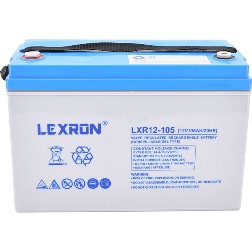 

Акумулятор Lexron GEL 12V (12V/105Ah/1260Wh) (LXR12-105)