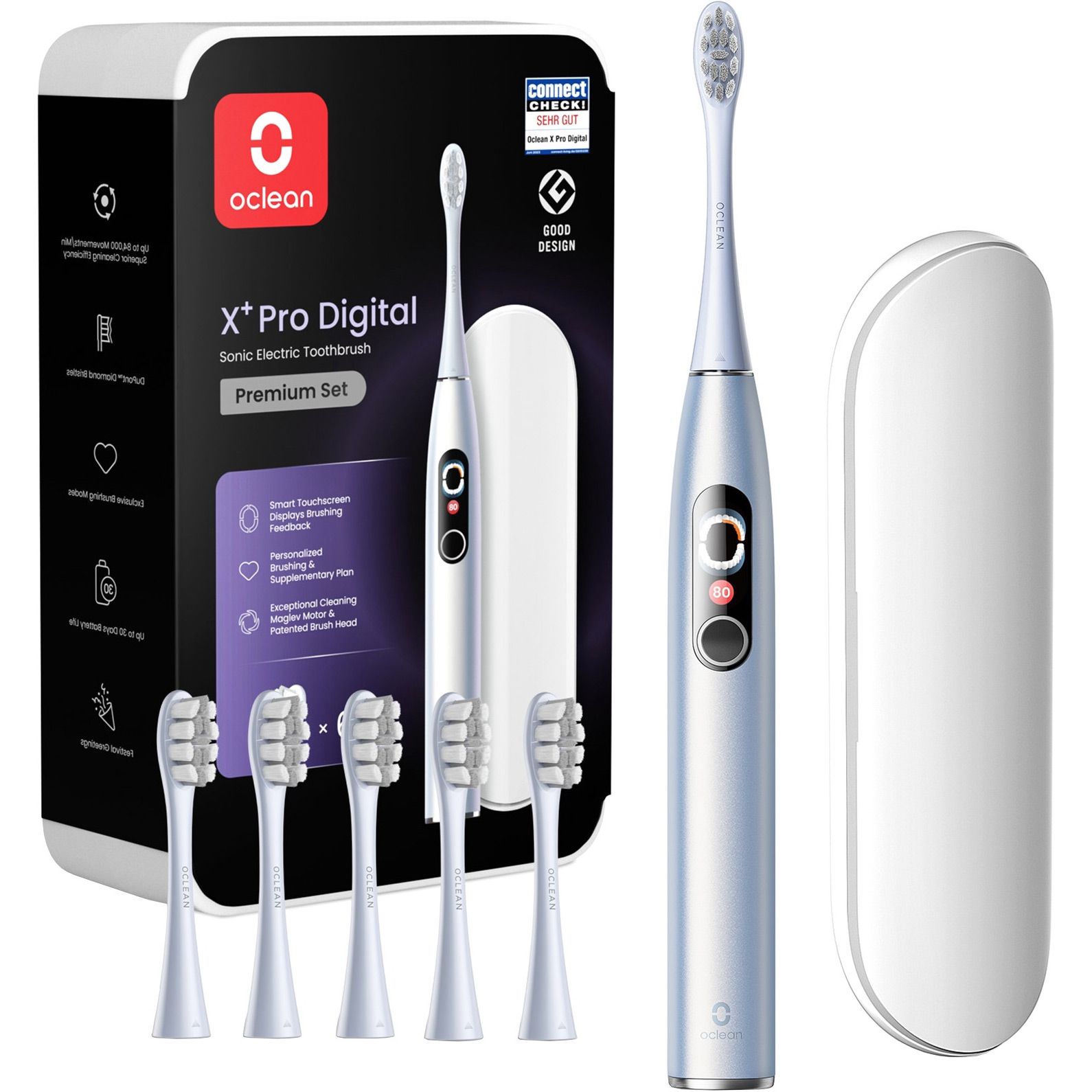 

Електрична зубна щітка Oclean X Plus Pro Digital Silver