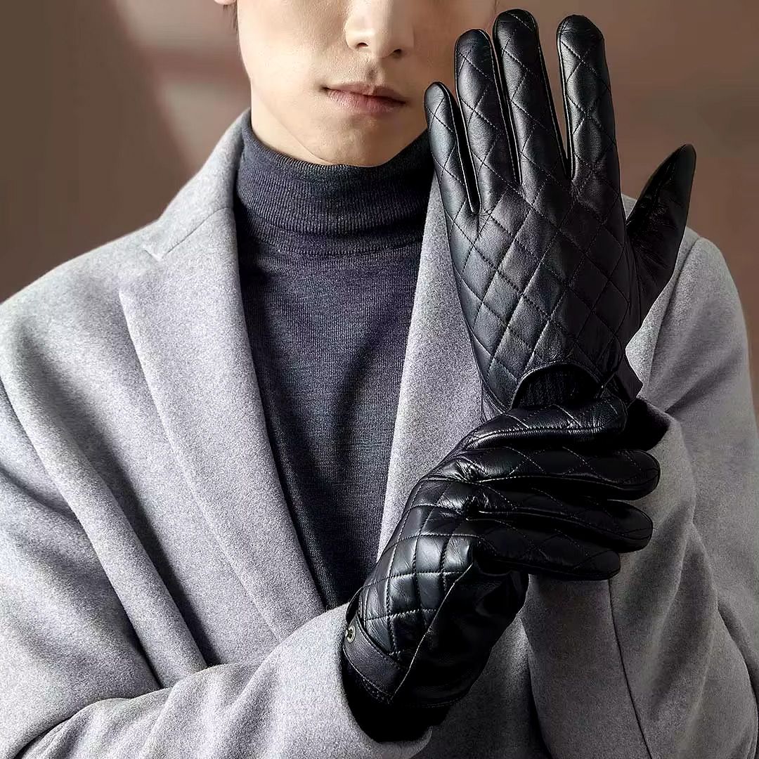 Рукавички шкіряні чоловічі Qimian Sheepskin Gloves size M Black