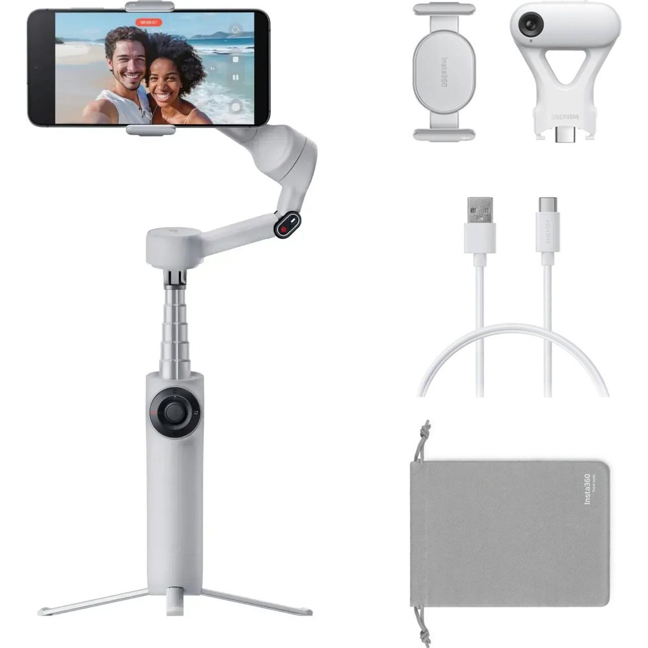 

Стабилизатор видеосъемки Insta360 Flow 2 AI Tracker Bundle Gray (CINSABQA)