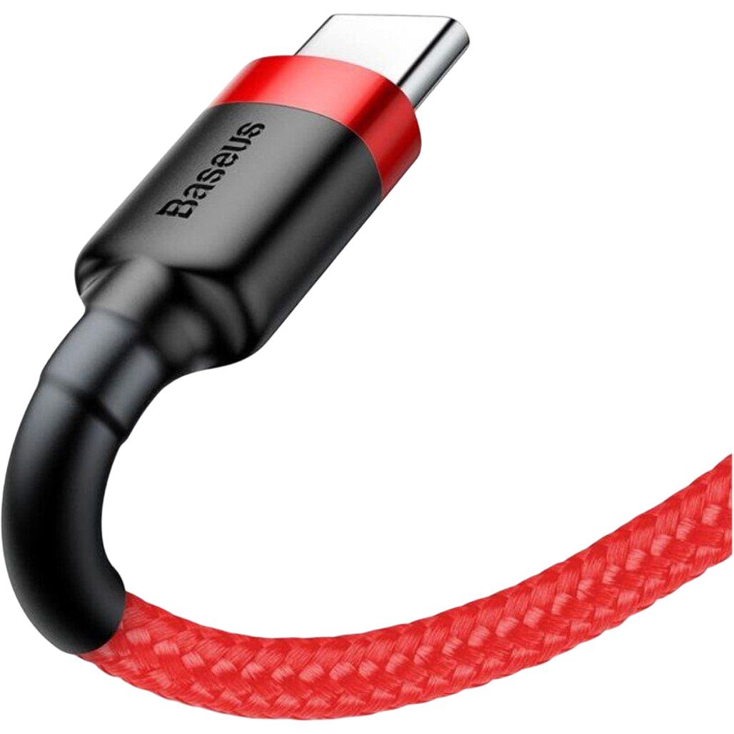 Кабель Baseus Cafule USB-A to USB-C 3А 0.5m Red/Red (CATKLF-A09) фото 3