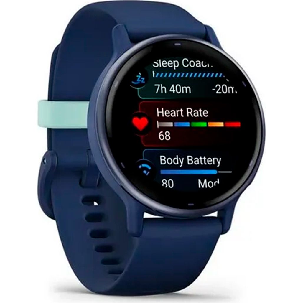 Смарт-годинник Garmin Vivoactive 5 Metallic Navy Aluminum Bezel with Navy Case and Silicone Band (010-02862-12)