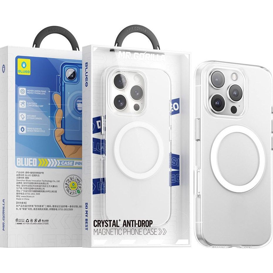 Чохол Blueo Crystal+ Anti-Drop Case with MagSafe для Apple iPhone 16 Pro Transparent 