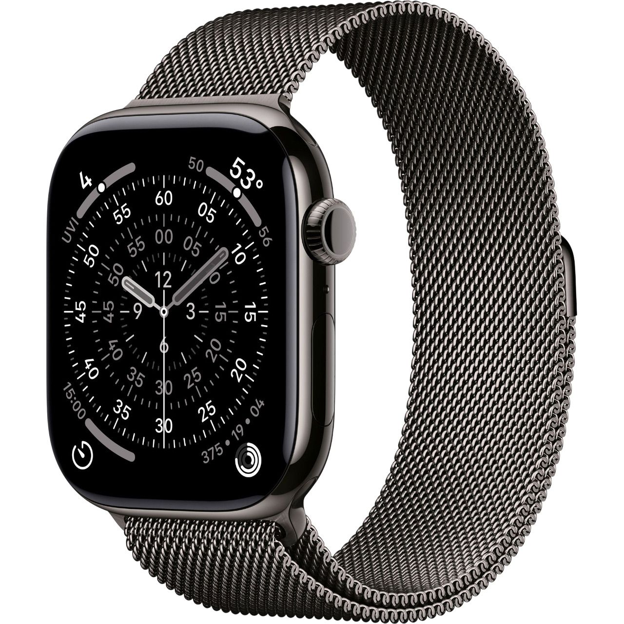 

Смарт-годинник Apple Watch Series 11 GPS + Cellular 46mm Slate Titanium Case with Slate Milanese Loop M/L (MFD44)