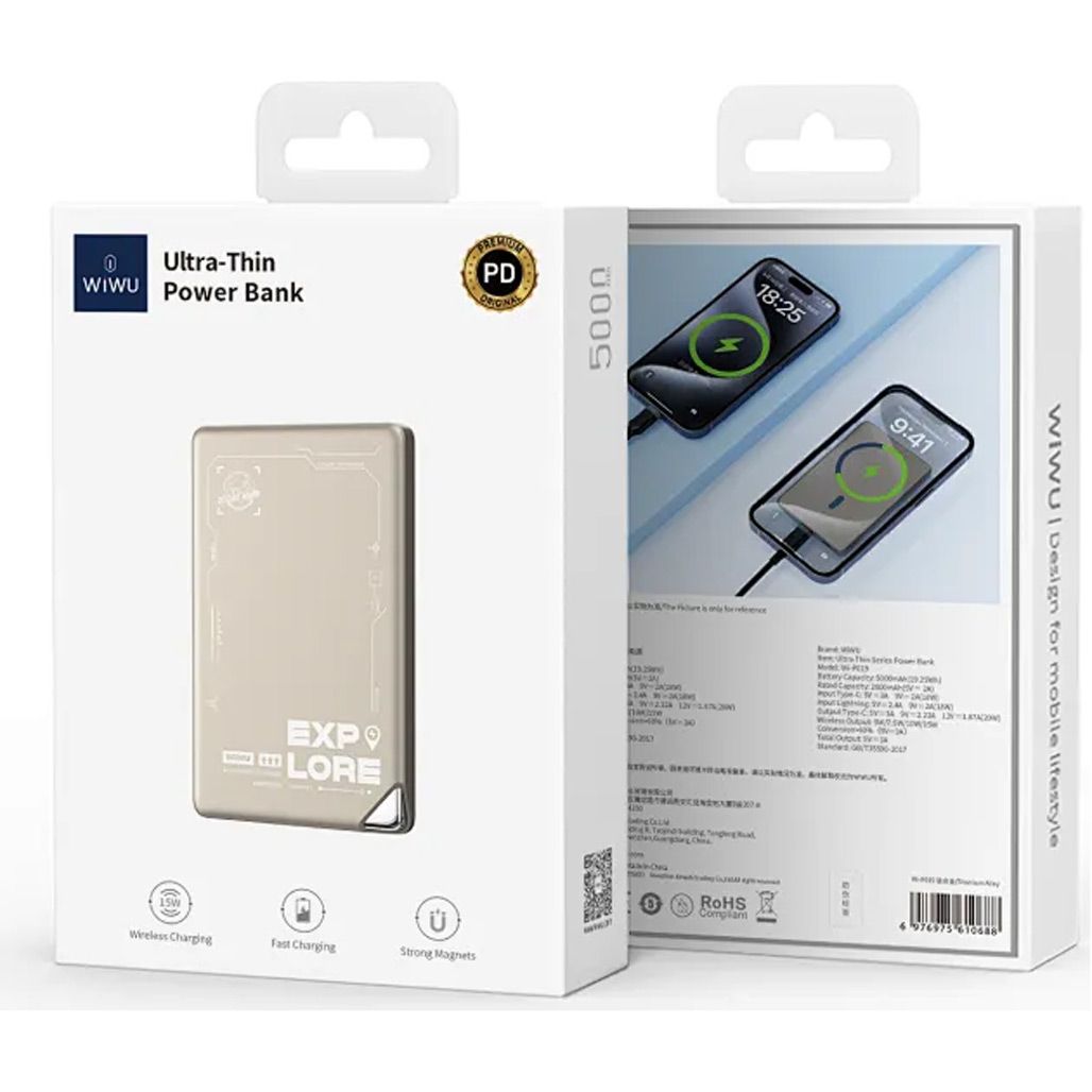 Зовнішній акумулятор WiWU Wi-P019 5000mAh Gold