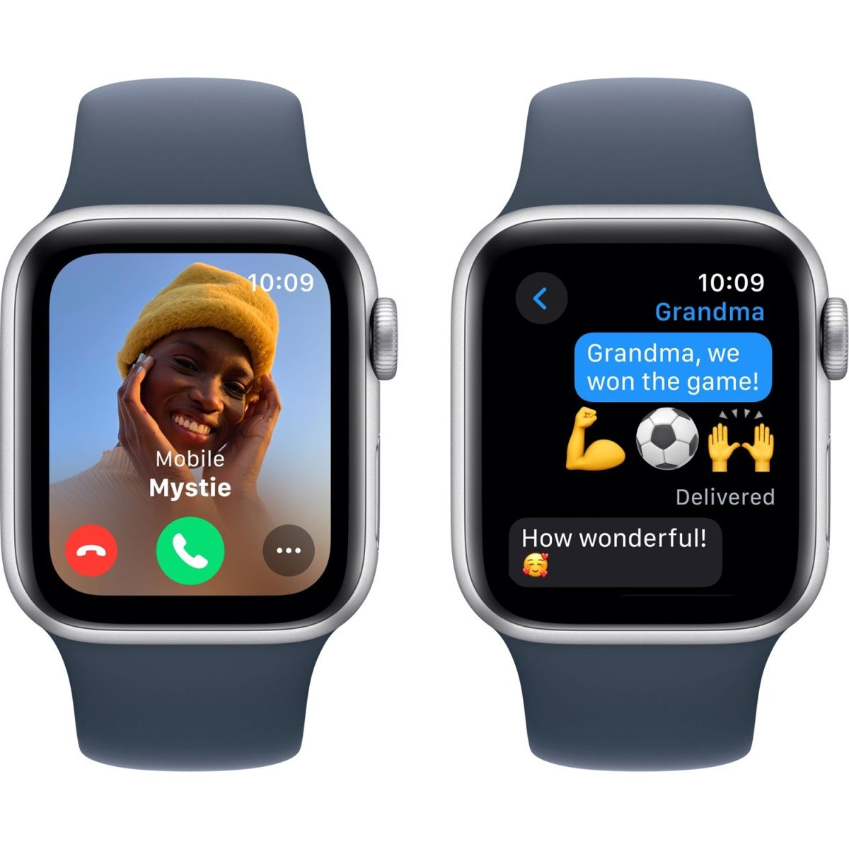Смарт-годинник Apple Watch SE 2 GPS 40mm Silver Aluminium Case with Storm Blue Sport Band M/L (MRE23)