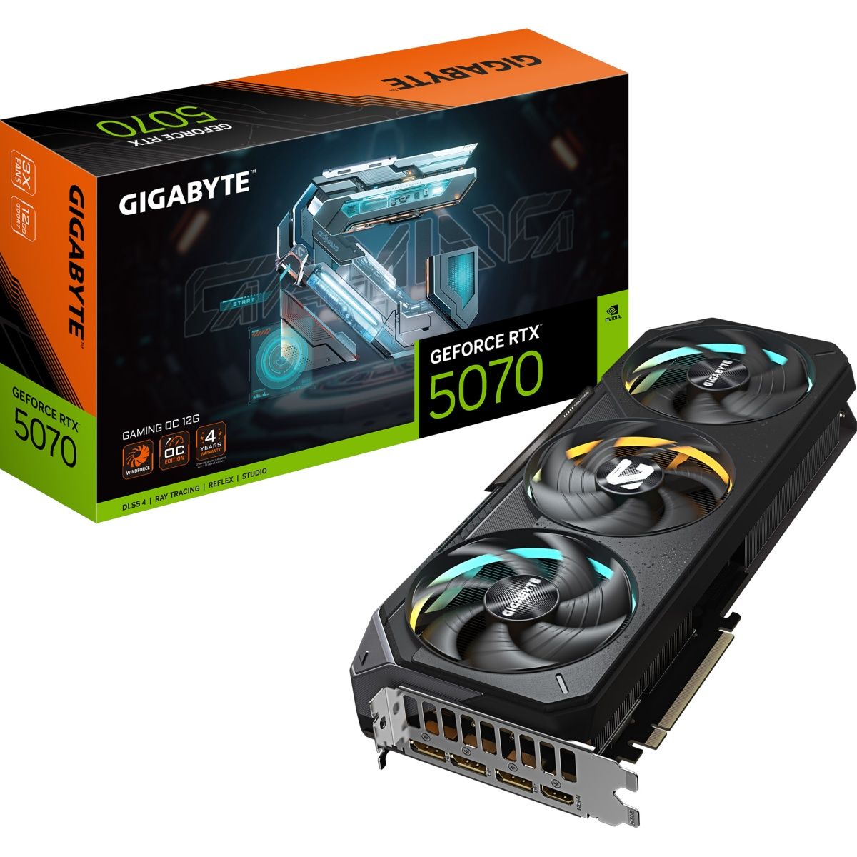 

Видеокарта Gigabyte GeForce RTX 5070 GAMING OC 12G (GV-N5070GAMING OC-12GD) EU