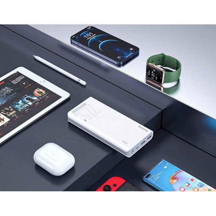 Зовнішній акумулятор Romoss Sense 8F 30000mAh 22.5W White (PHP30-711-1133H)