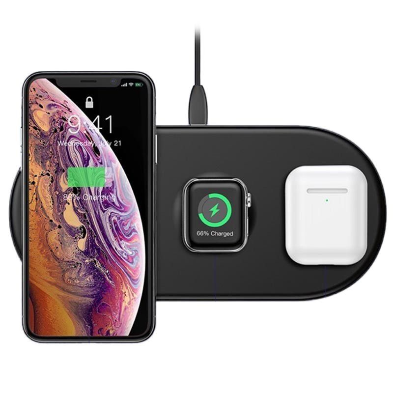 

Беспроводное зарядное устройство Baseus Smart 3-in-1 Wireless Charger 18w (WX3IN1-01) Black [40304]