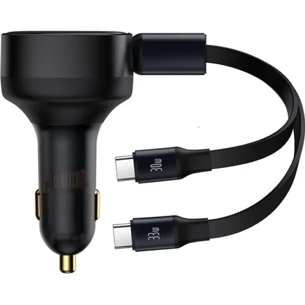 Автомобильное зарядное устройство Baseus Enjoyment Pro Car Charger 33W Retractable Black (C00035500111-00)
