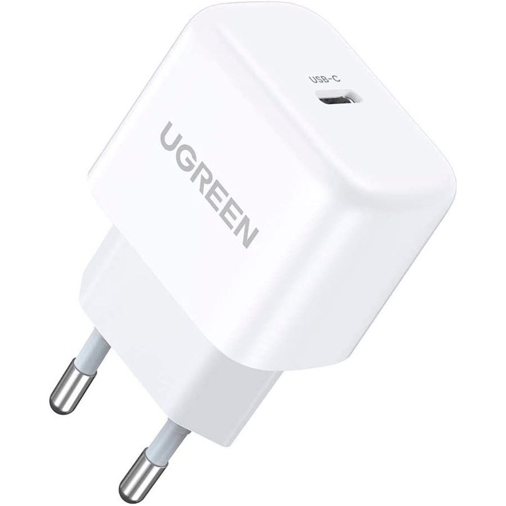 Мережевий зарядний пристрій Ugreen CD241 USB Type-C 20W Mini PD PD3.0 Fast Charger 3A White (10220) 