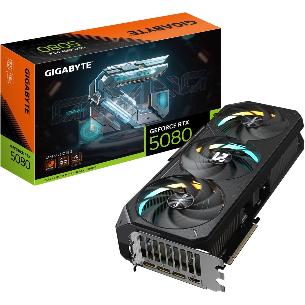 

Видеокарта Gigabyte GeForce RTX 5080 GAMING OC 16GB (GV-N5080GAMING OC-16GD) EU