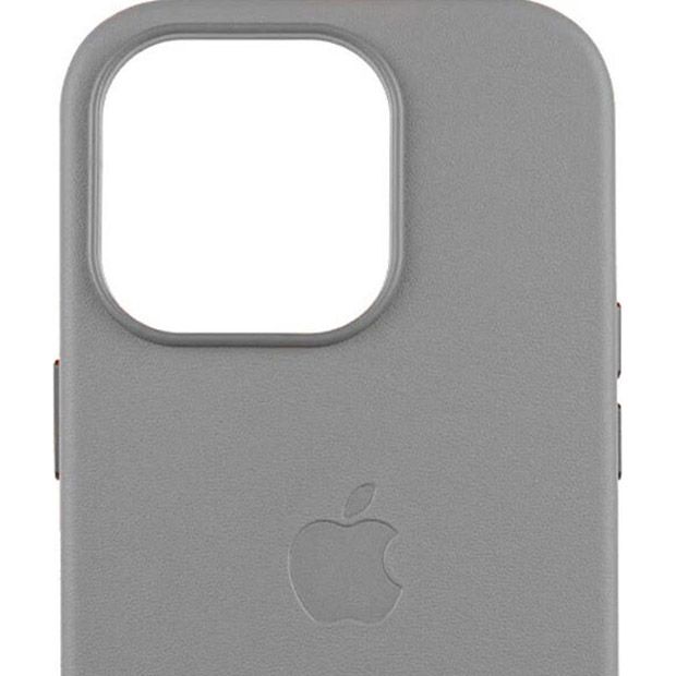 Чохол Leather Case with MagSafe для Apple iPhone 16 Pro Light Grey AAA