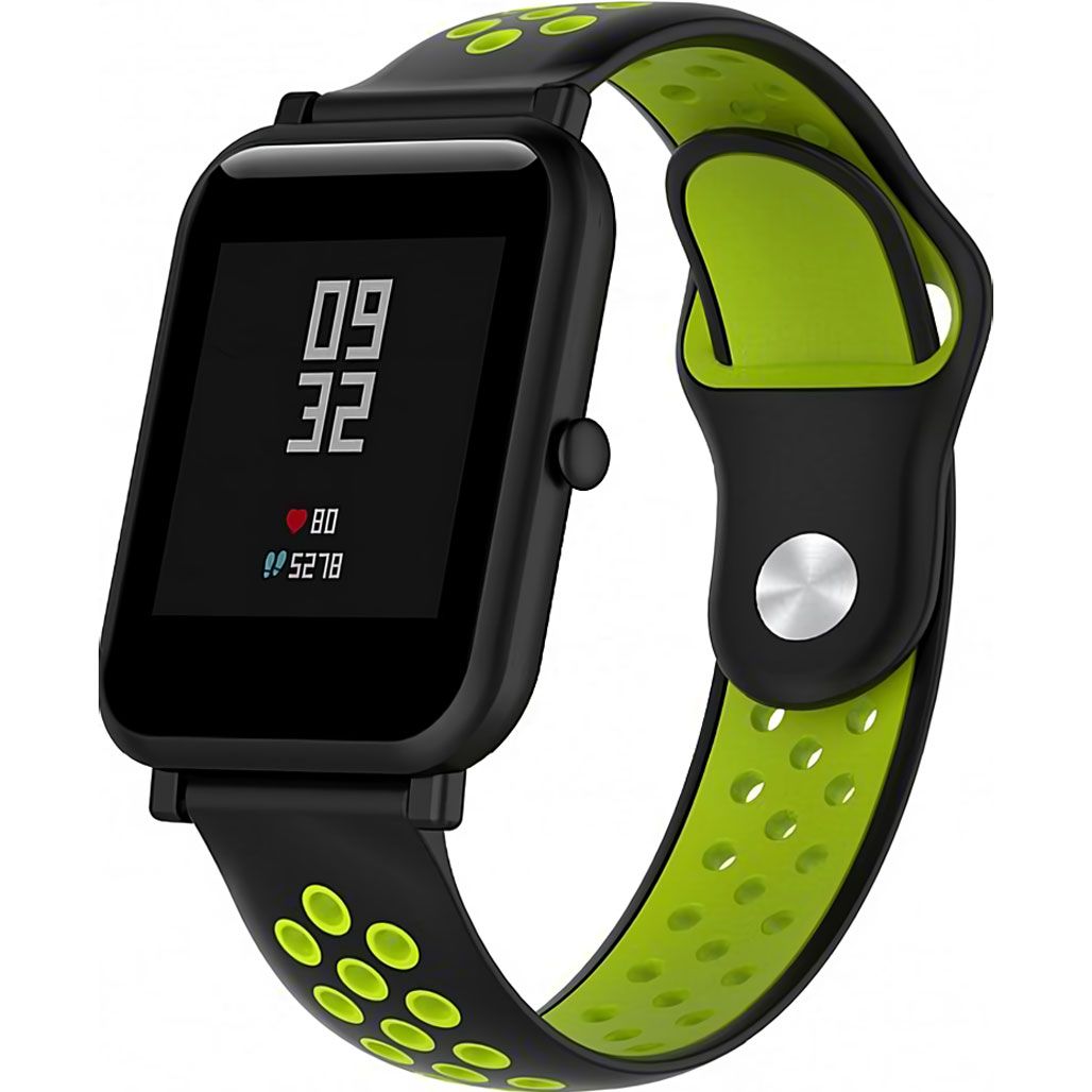 Універсальний ремінець для Amazfit Bip 20мм Black-Green (AMZBPSILNIKE-BSA) фото 3