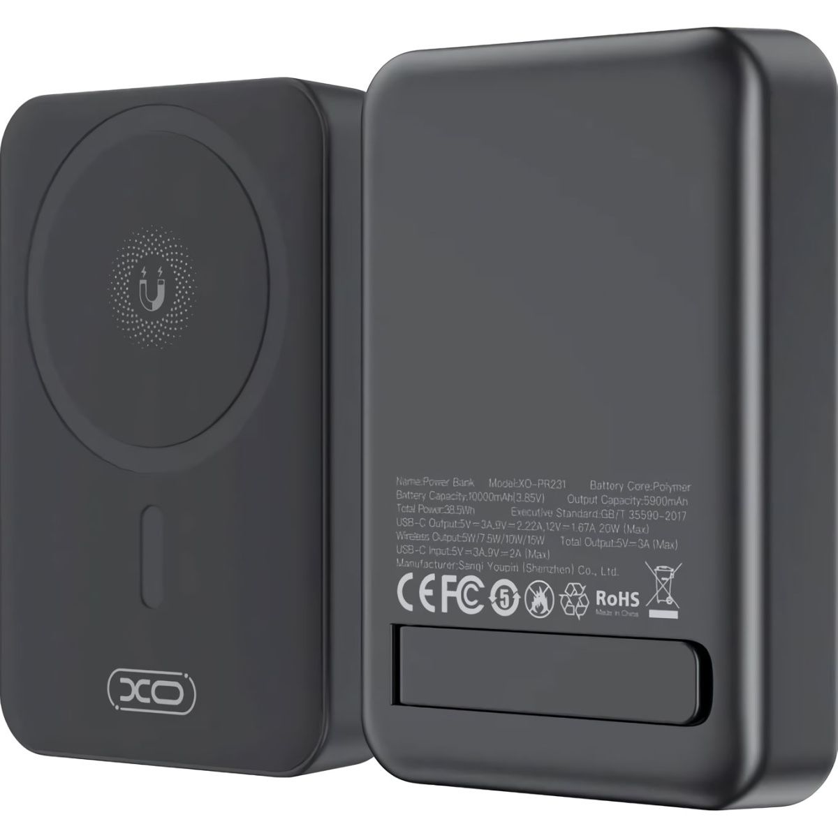 Зовнішній акумулятор XO PR231 10000mAh 20W Black