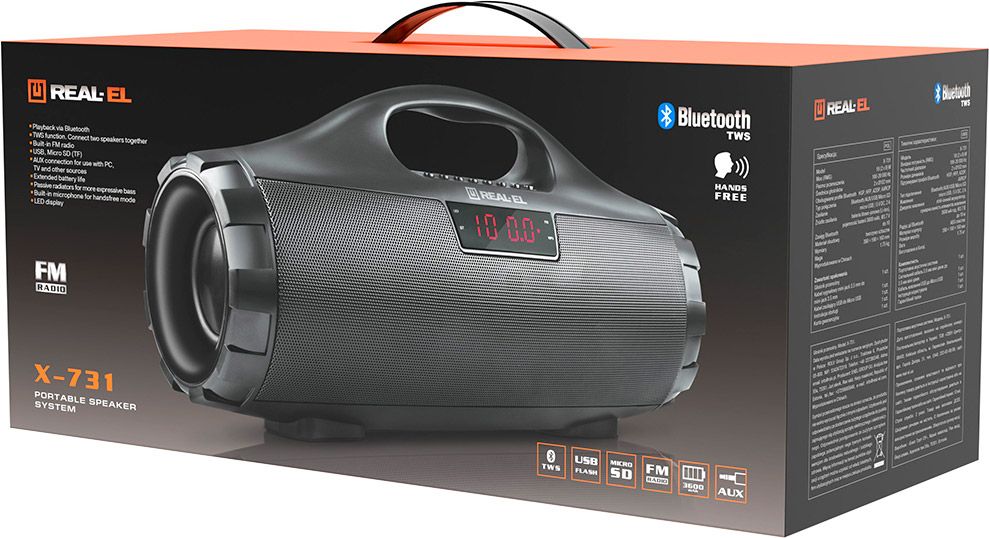 Портативная акустика REAL-EL X-731 Black [82791] 