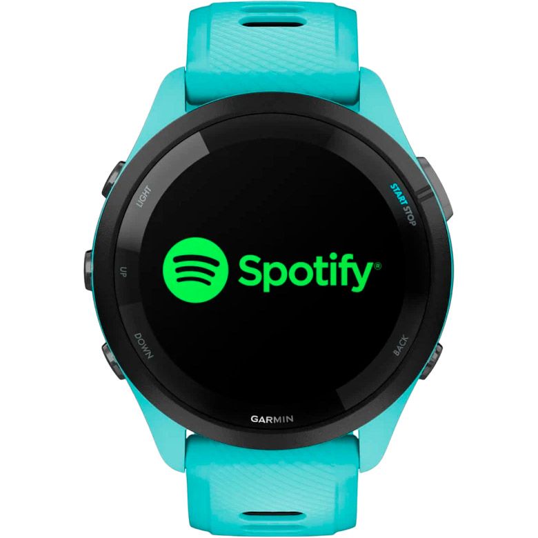 Смарт-годинник Garmin Forerunner 265 Black Bezel with Aqua Case and Aqua/Black Silicone Band (010-02810-02)