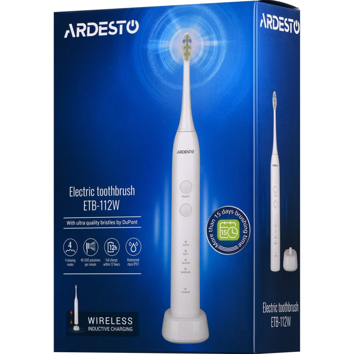 Електрична зубна щітка Ardesto ETB-112W White